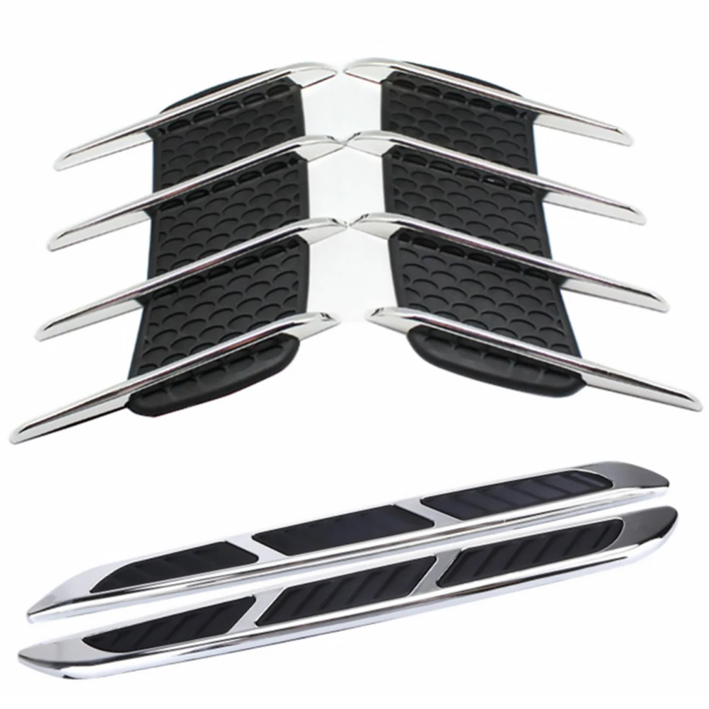 

2 Pairs Simulated Car Vent Decoration Stickers ABS Material Universal Air Engine Cover Accessories Stylish Design