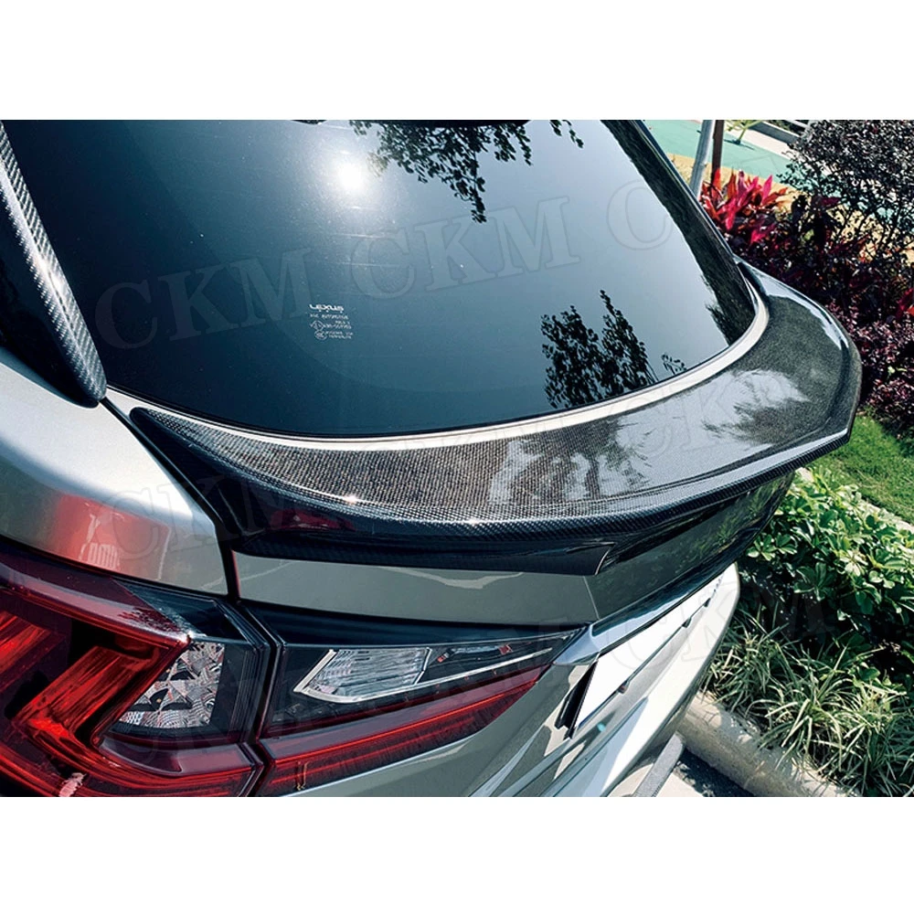 Real Carbon Fiber Rear Boot Middle Spoiler Wings For Lexus RX300 RX450H 2016-2020 Trunk Exterior Decoration