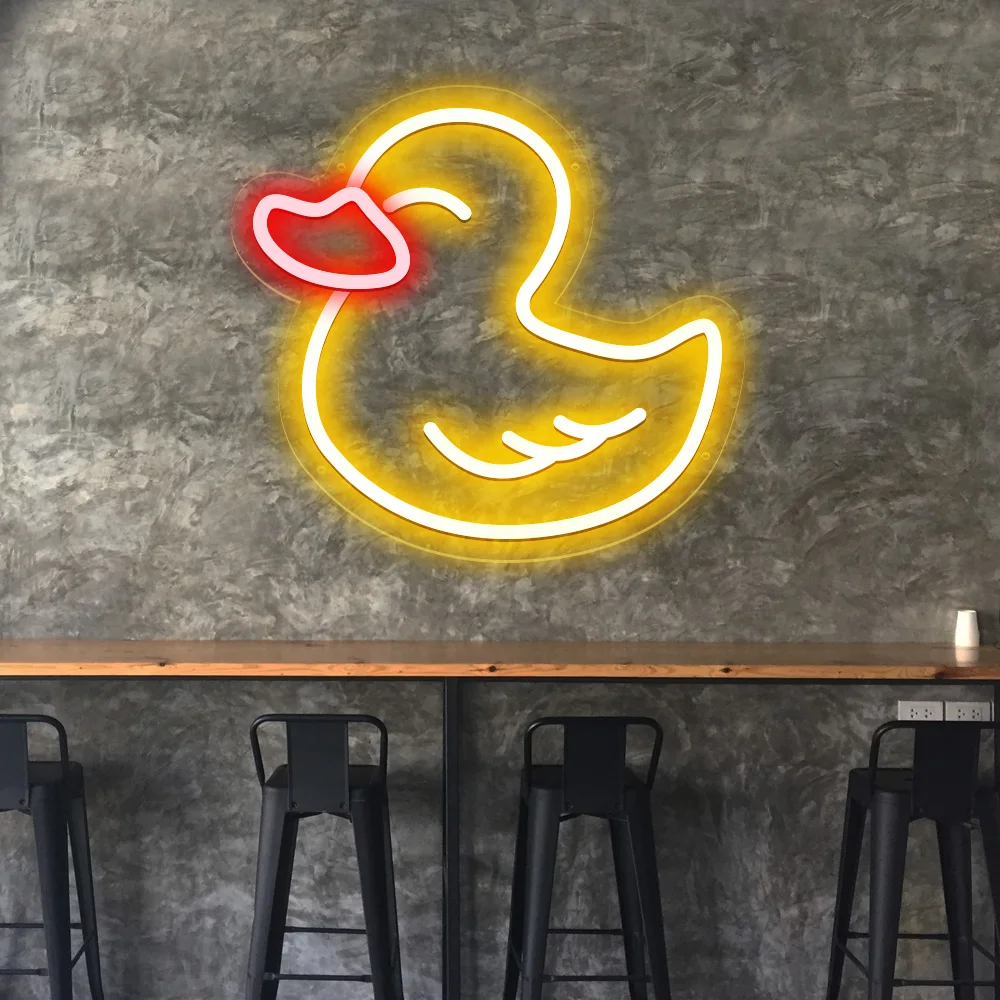 Duck Neon Sign Animal Night Light Bar Club Neon Birthday Gift for Kids  Shop Pet Shop Gaming Room Decor Wall USB Powered