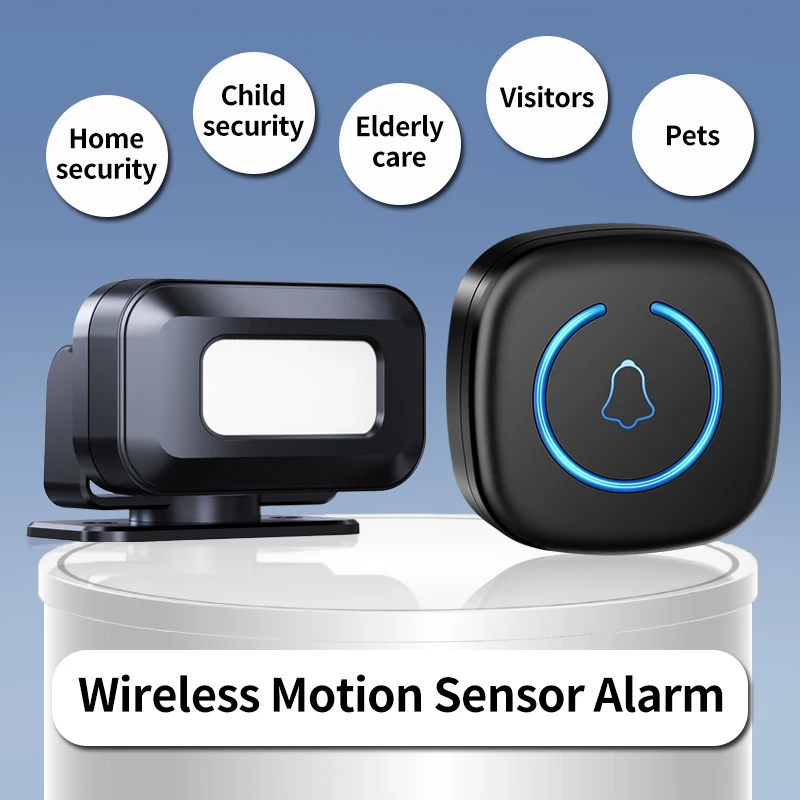 

CACAZI IR Wireless Motion Sensor Door Chime Business Entry Doorbell Indoor Motion Detector Buzzer US EU Plug 60 Ringtones HOT