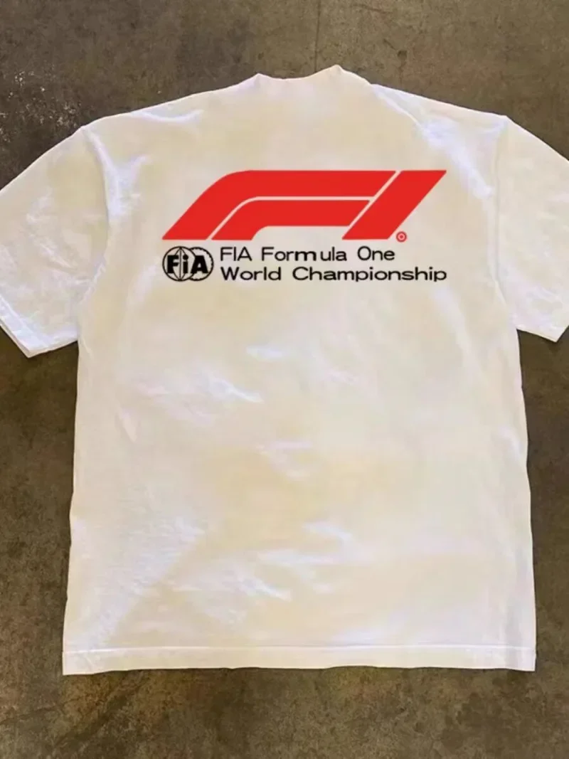 F1 racing Printed Men\'s T-Shirt Cotton Casual O-Neck Short Sleeve Women‘s Streetwear Oversize High Quality Sports car Tops 