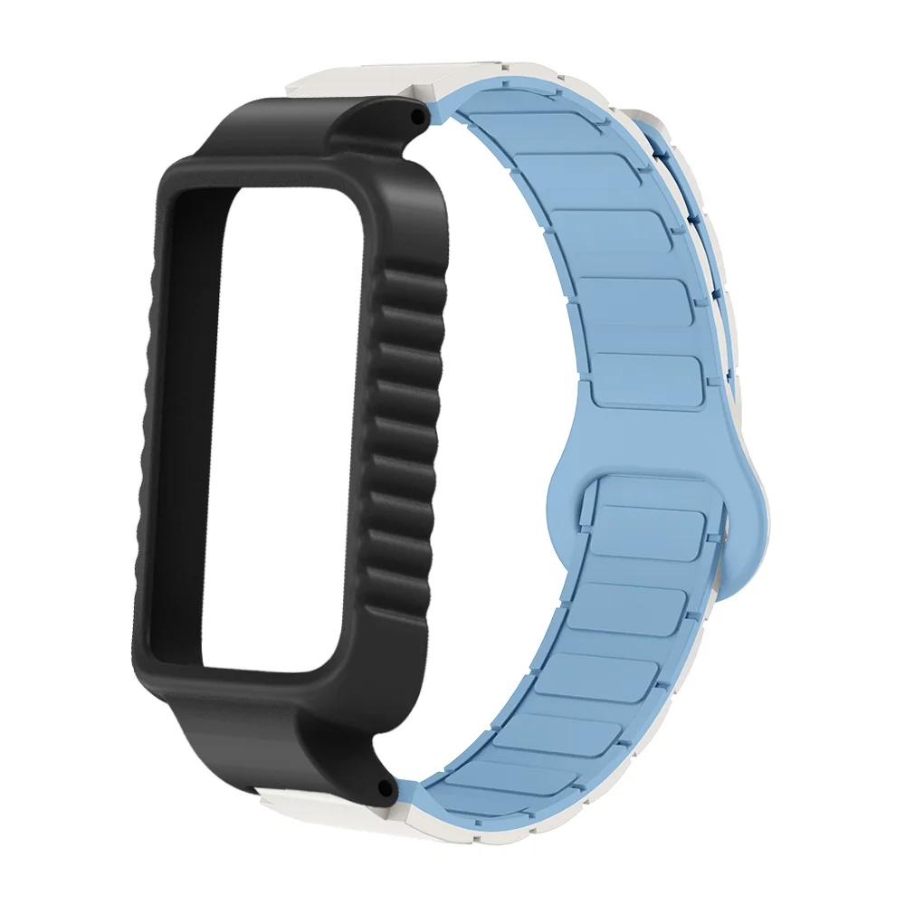 

Magnetic Loop Strap + Case For Honor Smart Band 9 Bracelet Armor Style Quick Release Skin-friendly Silicone Sport Band Man Woman
