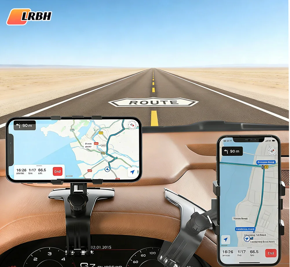 Uchwyt samochodowy na telefon do deski rozdzielczej, 1200 °   Obrotowy uchwyt na telefon komórkowy do samochodu, uniwersalny uchwyt samochodowy z dużym zaciskiem kompatybilny