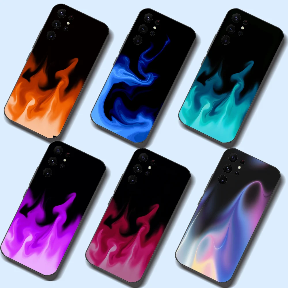 

Flame Aesthetic Phone Case For Samsung Galaxy A52 A12 A51 S21 Edge S22ULTRA S23 S20LITE Plus Ultra Black Cover