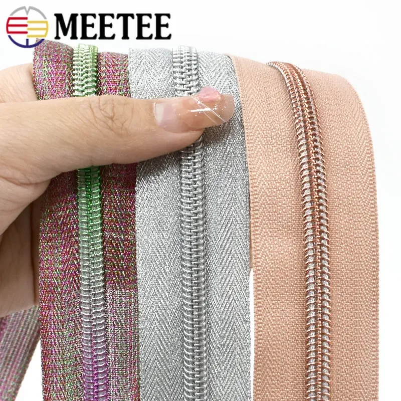 3M 5# Nylon Zipper Tapes +Zippers Sliders for Sewing Plastic Zips By The Meter Zip Heads Pulls Repair DIY Garment Accessories