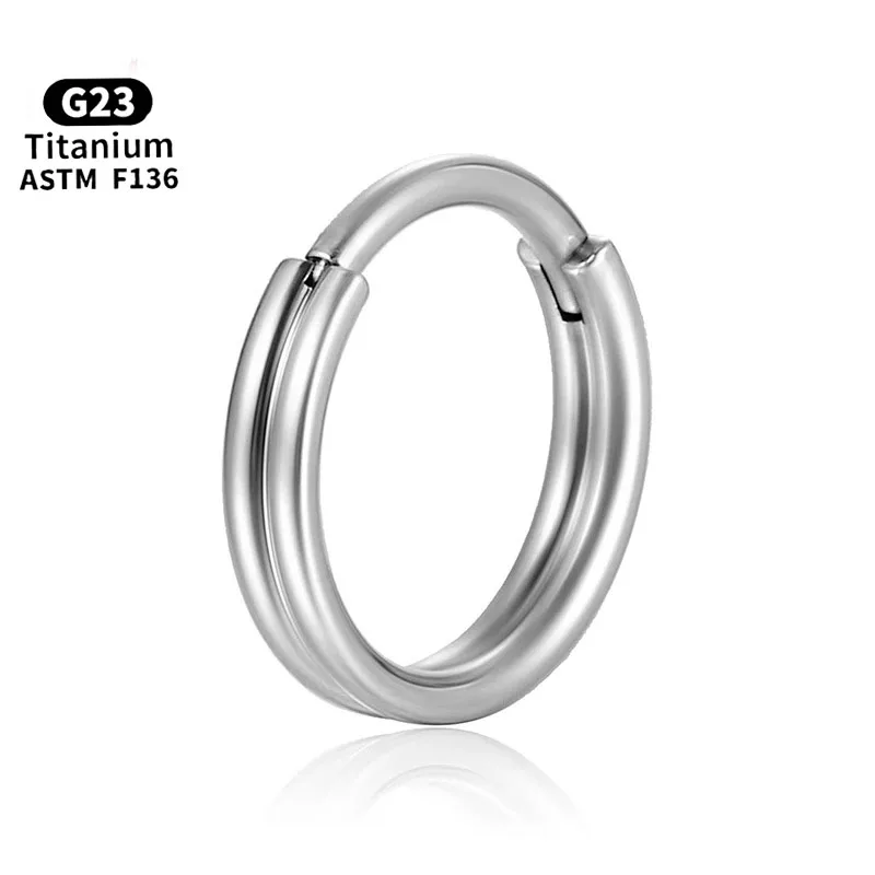 G23 Titanium Diaphragm Perforated Zircon Cartilage Nose Ring Hinge Section Tragic Earrings Clicker Body Clicker Sexy Women