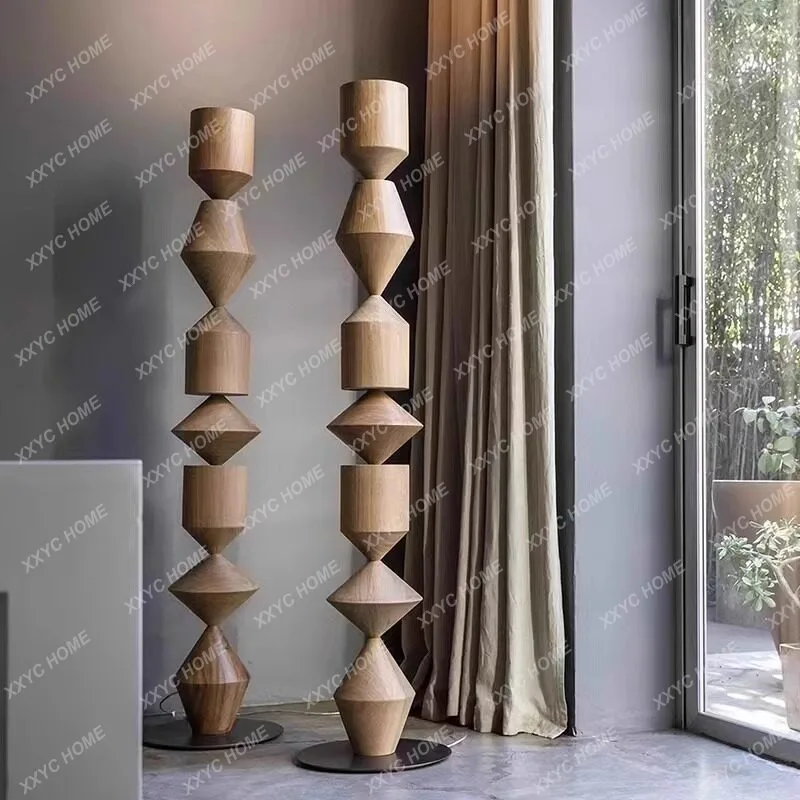 XX Japanese-style  wind floor-to-ceiling ornaments can shine, villa model room homestay geometric decoration