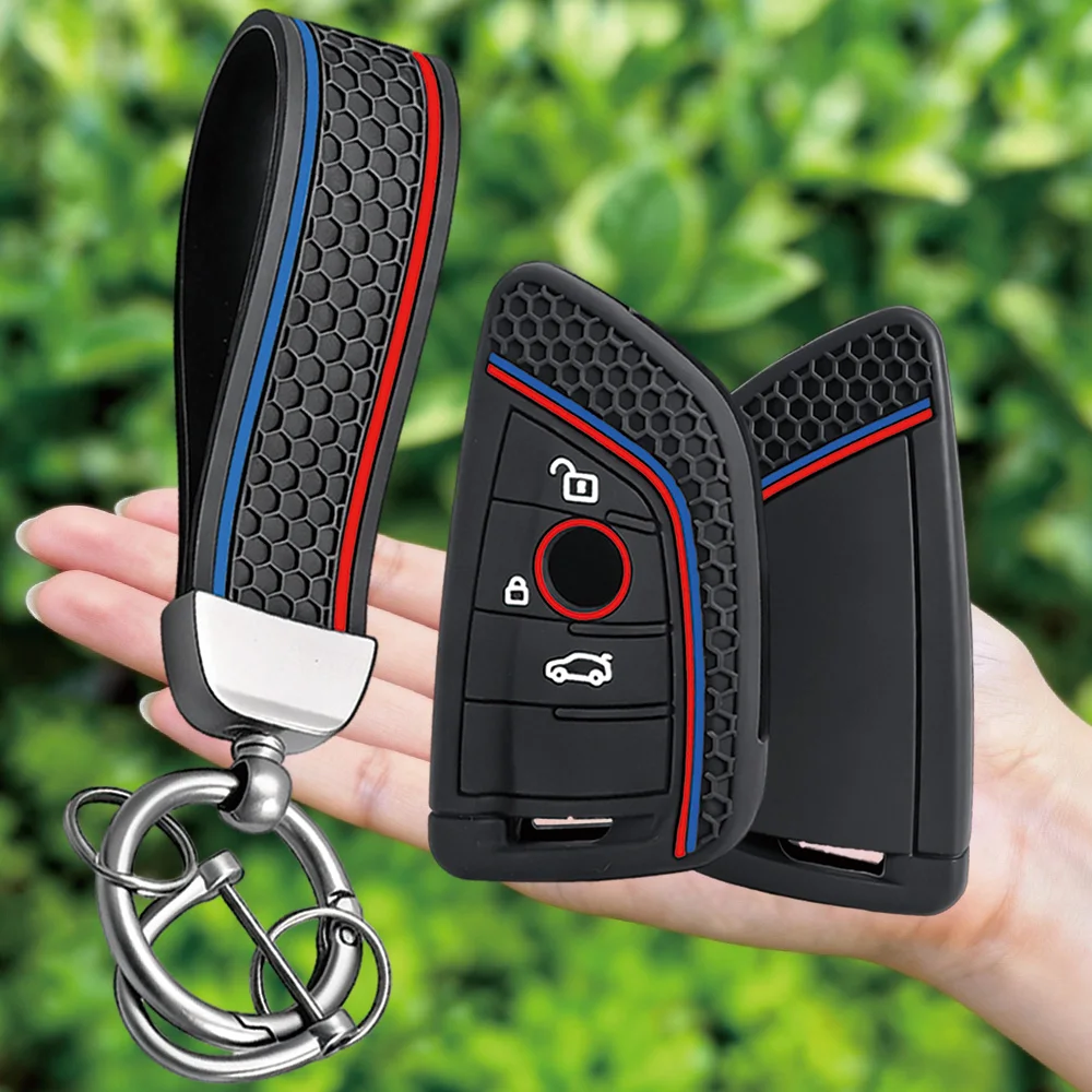 Silicone Remote Car Keychain Holder Key Case Cover for BMW F48 F46 F10 F20 F30 X1 X2 X3 X4 X5 X6 Z4 1 2 3 4 5 6 7 Serie 7 Wallet