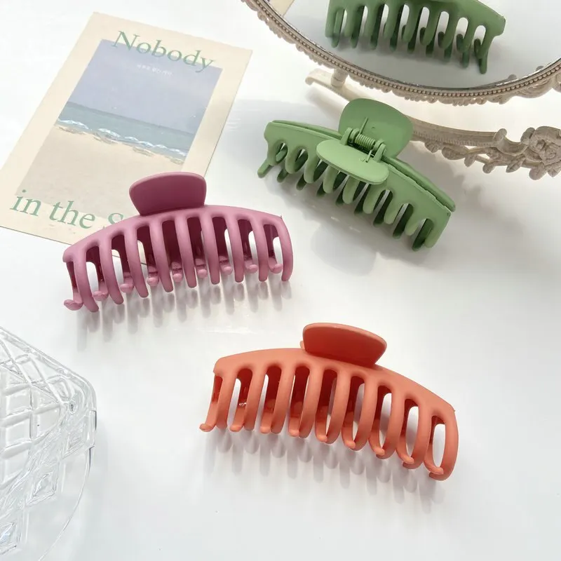 Hair Grab Clamp Simple Personality Hair Accessories Make Up Bath Sweet Multi Style Color Frosted Grip