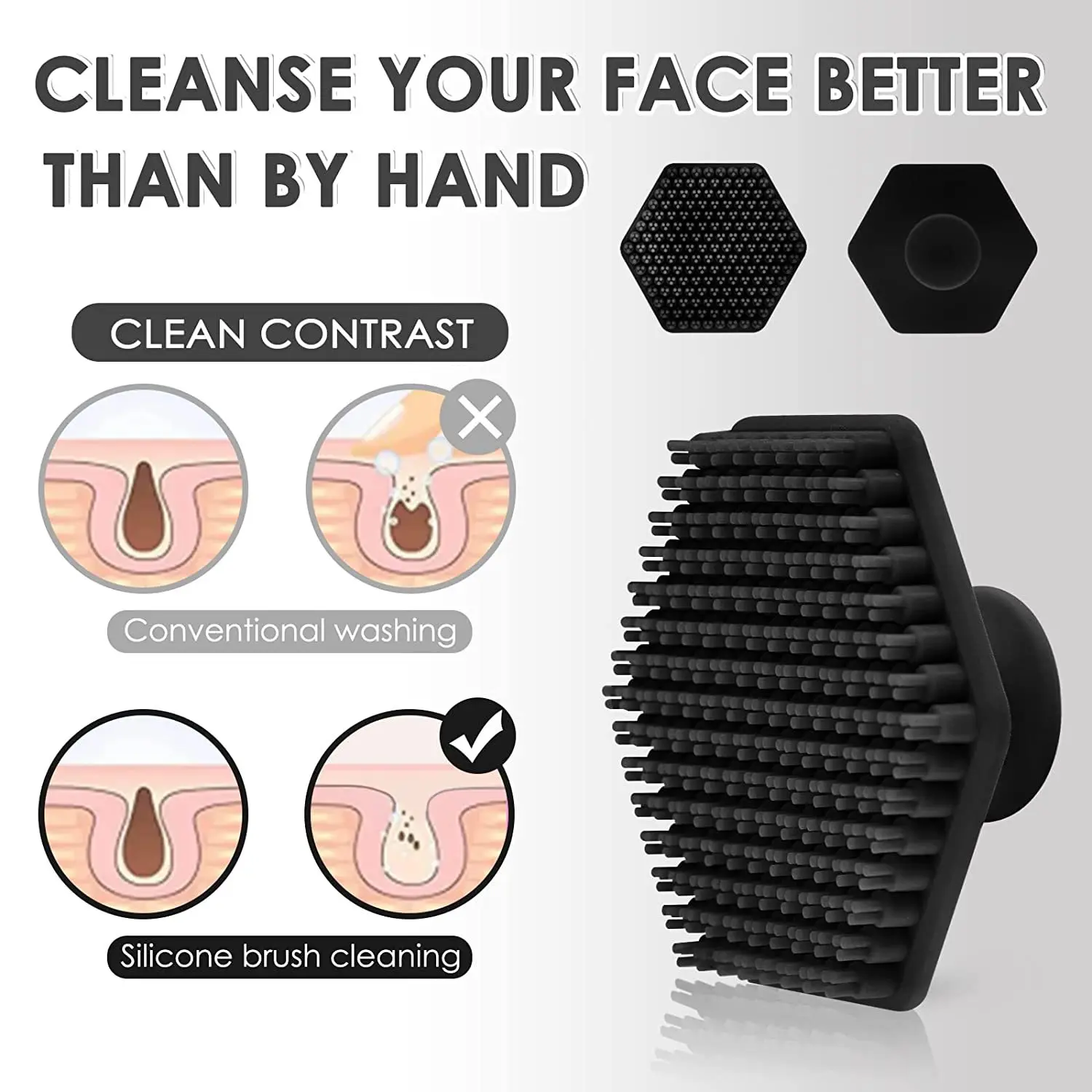 Brosse de nettoyage du visage pour hommes, épurateur Miniature en Silicone, nettoyage en profondeur du visage, Massage de rasage, brosse de gommage du visage