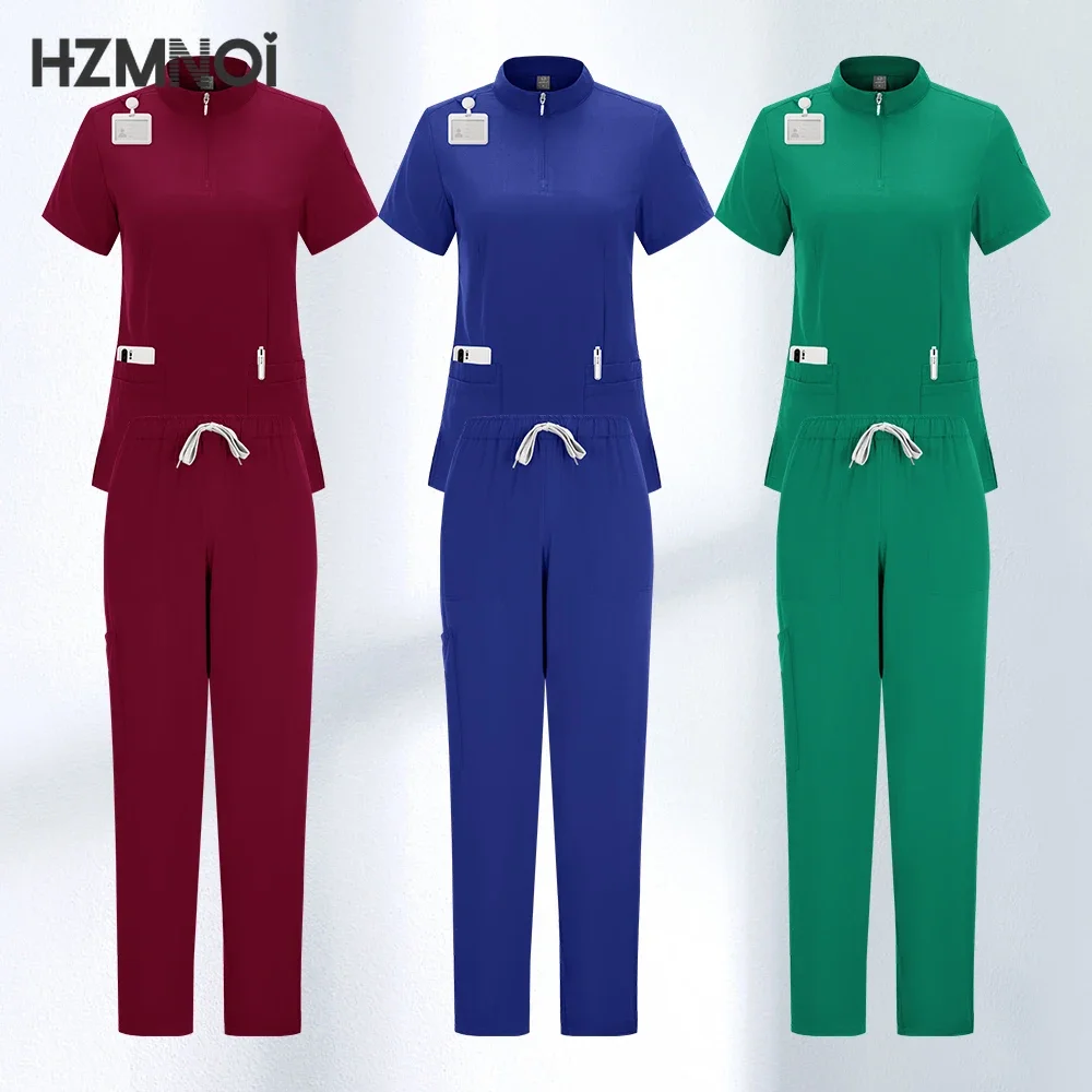 Mode Frauen Scrubs Medizinische Uniformen Ärzte Krankenschwestern Zubehör Chirurgische Sets Pet Shop Zahnklinik Labor Arbeitskleidung Kleidung Anzug