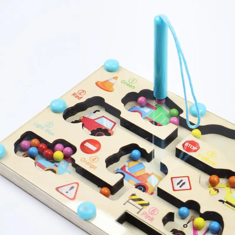 [JT] 1Pc Kinderen Magnetische Pen Bewegende Bal Spel Kleur Sorteren Tellen Board Training Educatief Speelgoed Voor kinderen