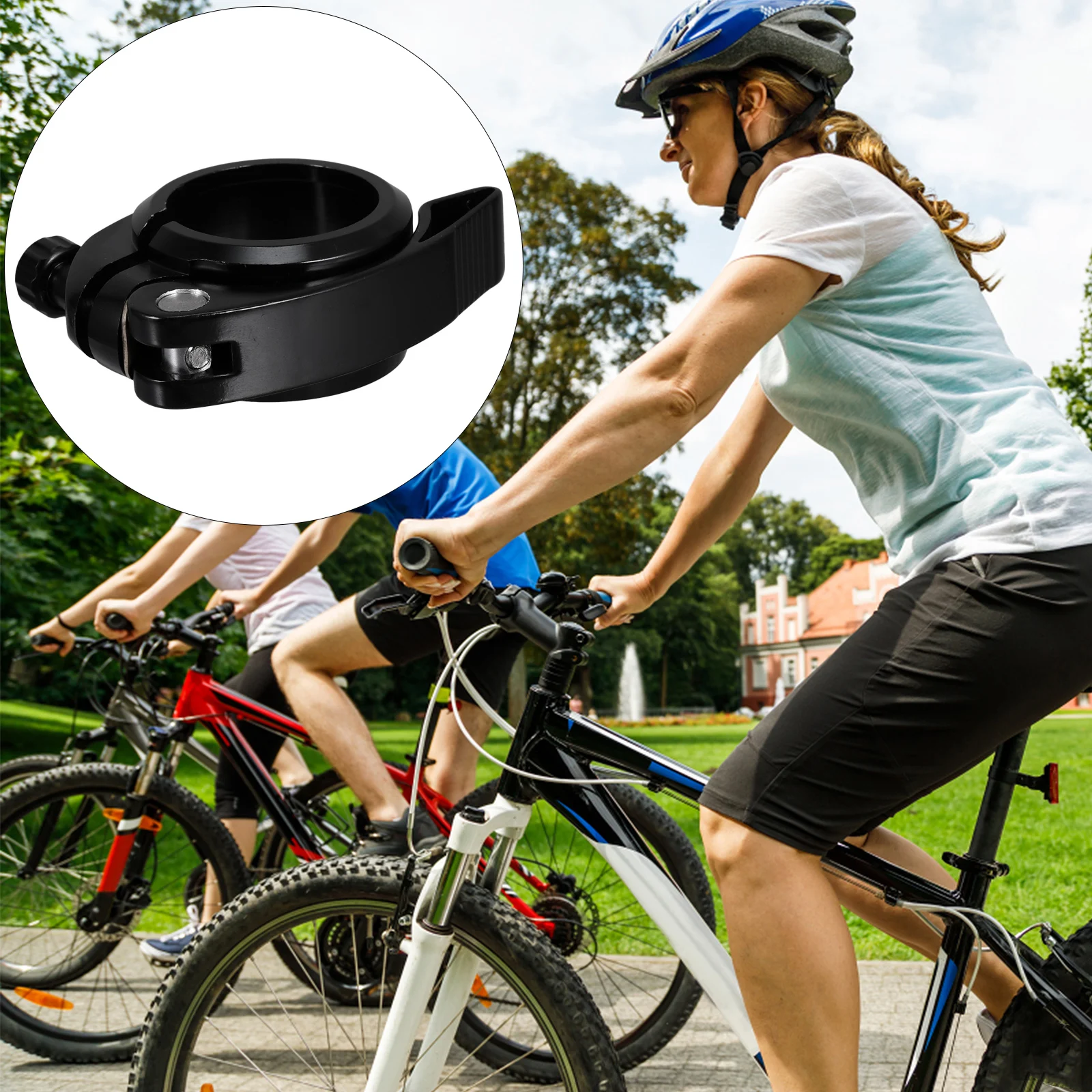 

1Pcs Bike Seatpost Clamp Aluminum Alloy Quick Installation Seat Clamp Lock Round Edge Design Compatible Mountain Commuter