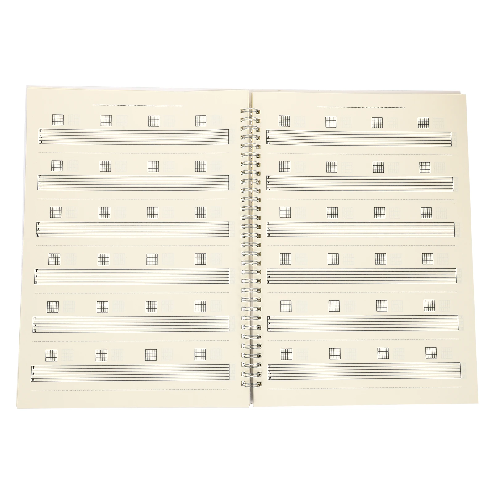 Hoja de guitarra portátil A4, libro de música, diseño de bobina, cubierta de PP resistente al desgaste, mesa de acordes, cuaderno de música conmemoración para