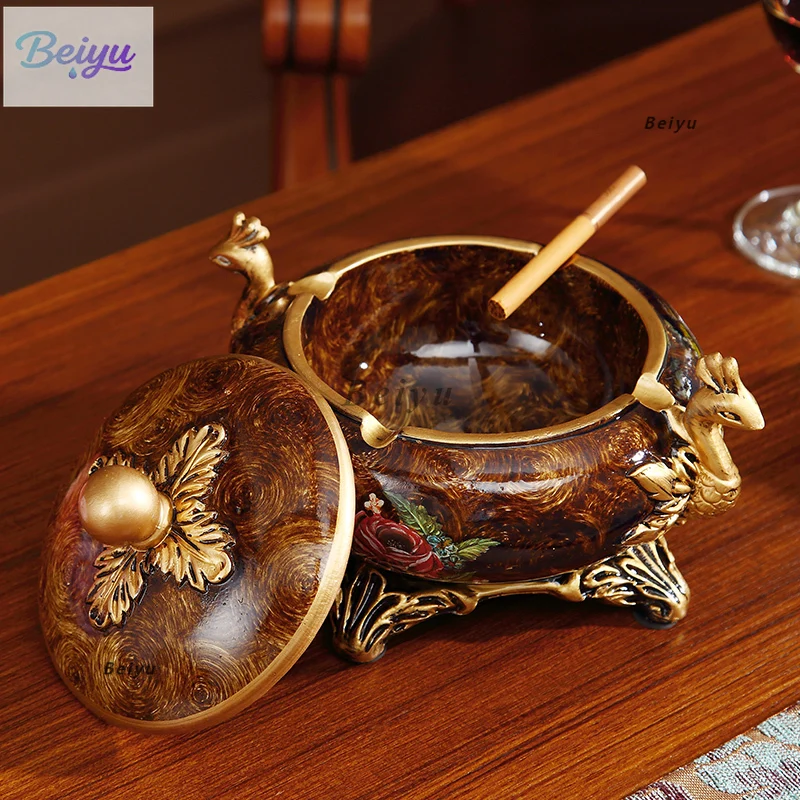 American living room ashtray large windproof creative European living room coffee table decoration cigar tank ornament