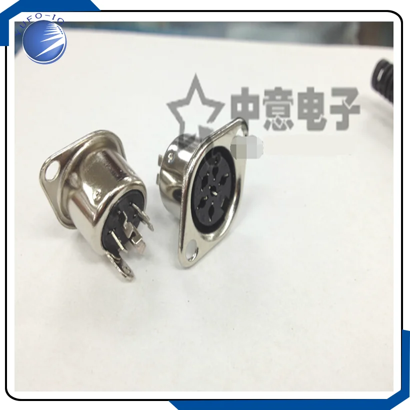 Free Shipping 5PCS DIN Plug seat 3pin 4pin 5pin 6pin 7pin 8pin Connector 3p/4p/5p/6p/7p/8p Female head