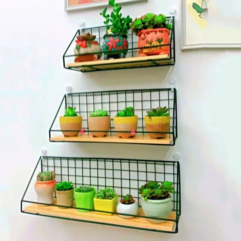 1pc Creative Wall Mounted Shelves, Bedroom Iron Wall Hanging Storage Shelves, Storage Baskets, Hanging Shelves, Home Furnishings image 6