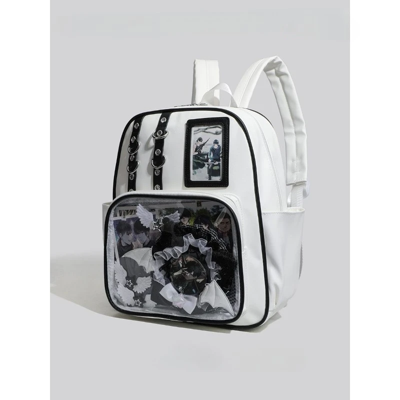 Y2K Cute Mini Backpack Women Kawaii Ita Bag Sweet Girl Transparent Rucksack DIY Personality Display Knapsack Lolita Shoulder Bag