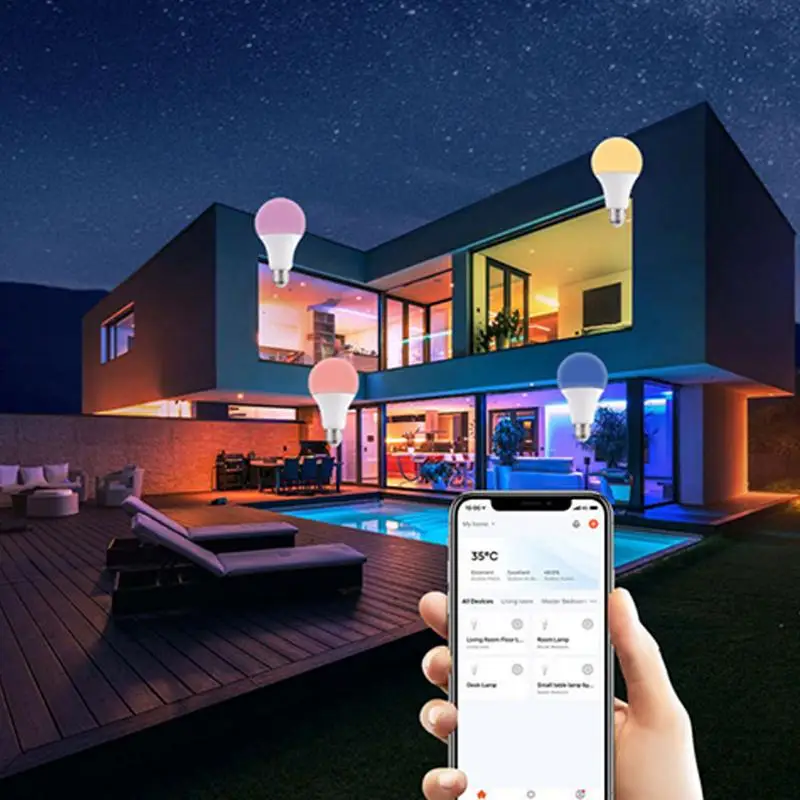 WiFi Light Bulb Phone App Control Bulb Wireless LED Bulbs For Living Room Bedroom 16 Million Colors Music Sync Dimmable RGB