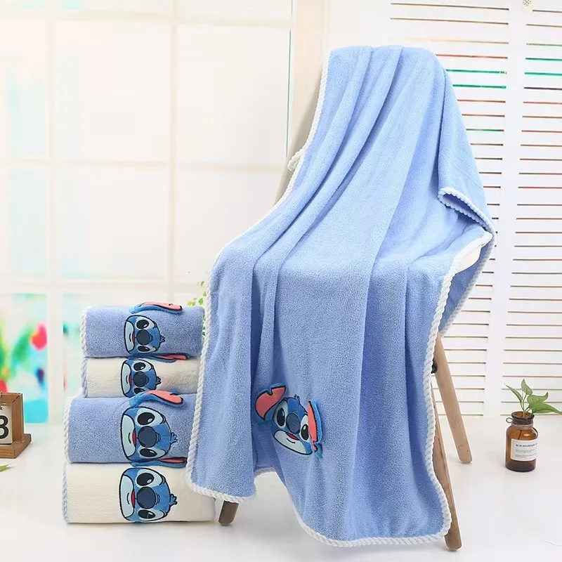 

Disney Coral Fleece Towel Cartoon Bath Towel Cute Stitch Anime Bath Towel Soft Comfortable Coral Velvet Children Bath Towel Gift
