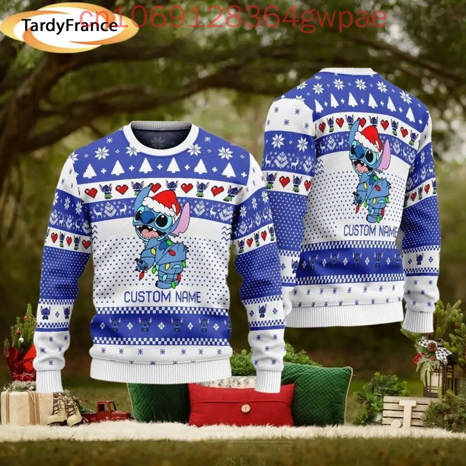 Disney Stitch Ugly Sweater Men\'s Women\'s 3d Sweater Tops Christmas Sweater Anime Xmas Gifts Christmas Sweater