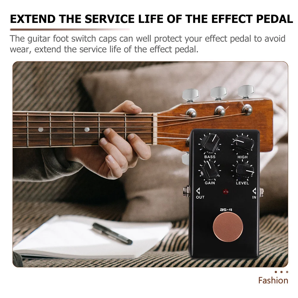 

1Set Guitar Pedal Effect Footswitch Top Caps Metal Durable Foot Pedal Protection Multiple Use Guitar Parts