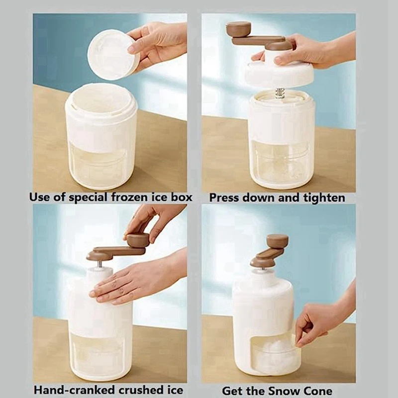 Maszyna do ścinania lodu maszyna do stożka śnieżnego-przenośna kruszarka do lodu i maszyna do ścinania lodu z bezpłatnymi kwadratowymi tacami do lodu