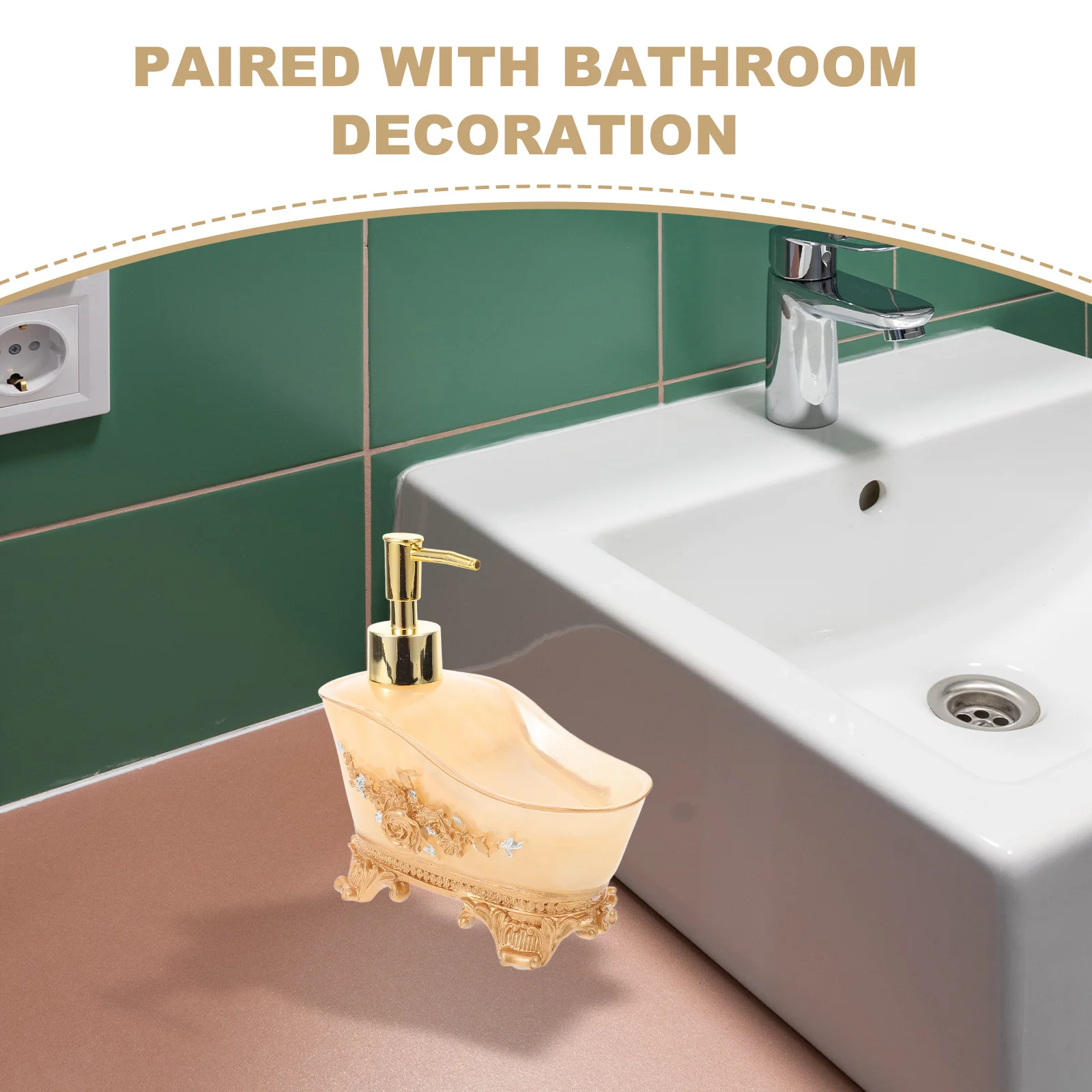 

European Style Shower Gel Dispenser Foam Pump Bottle for Shampoo and Hand Soap Golden Stainless Steel Wall Mount