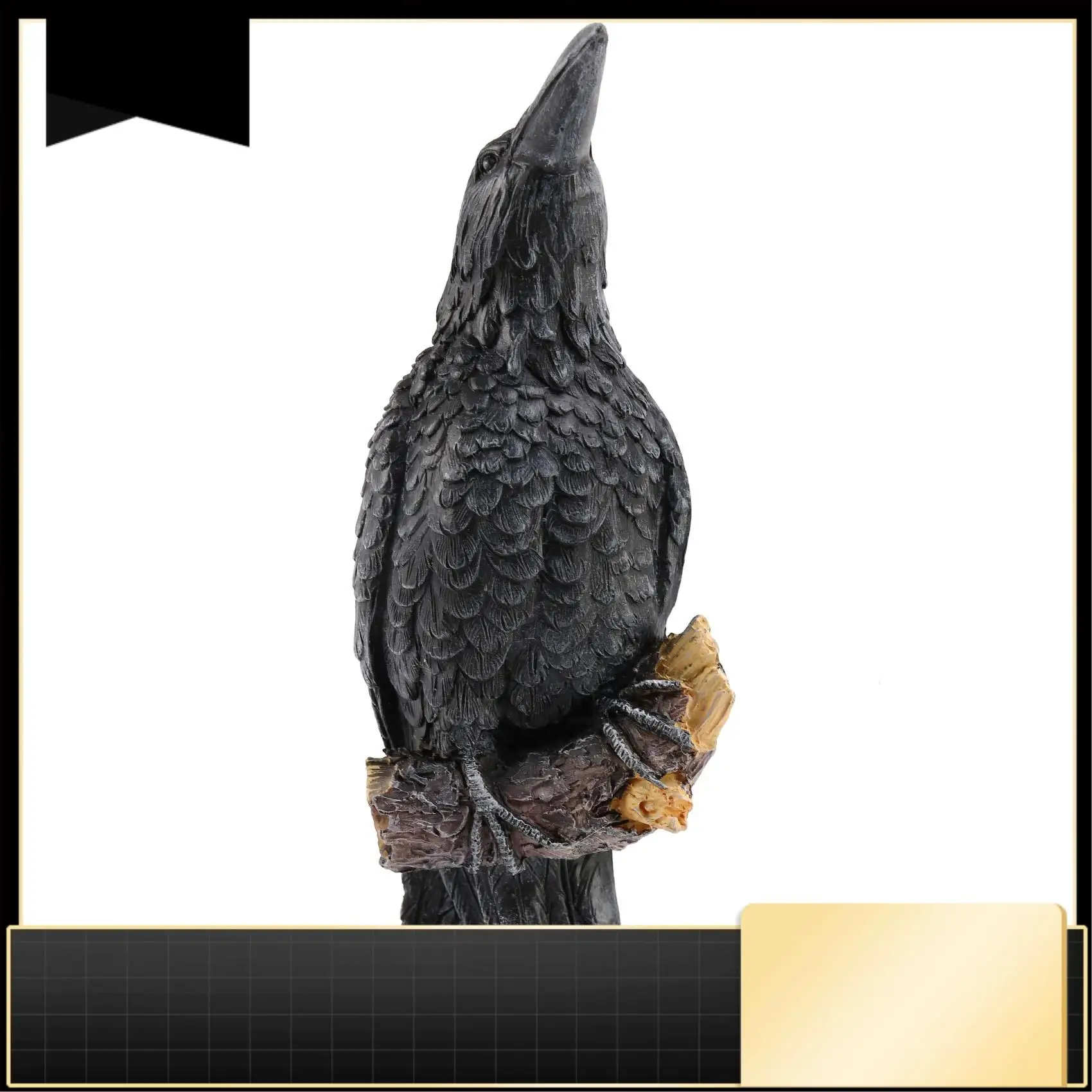 

Raven Statue Fake Raven Resin Statue Bird Crow Sculpture Outdoor Crows Halloween Decor Creative Eauves Decoration-N37R