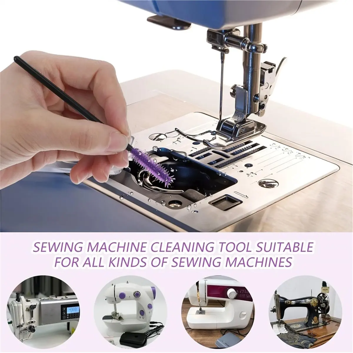 21 Pcs Sewing Machine Cleaning Kit, Tweezers, Rippers, Screwdriver,Double Headed Brush, Board Screwdriver,Silicone Brush