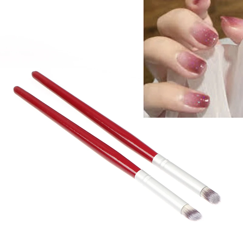 2pcs/set Nail Art Brush Uv Gel Painting Drawing Manicure Pen Tools Diy Accessory Pigment Gradient Pen Nail Painting