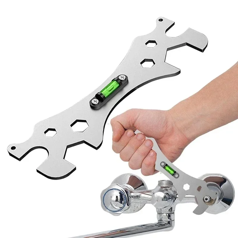 

Level wrench, bathroom shower head special tool, multifunctional stainless steel open-end wrench with liquid level gauge