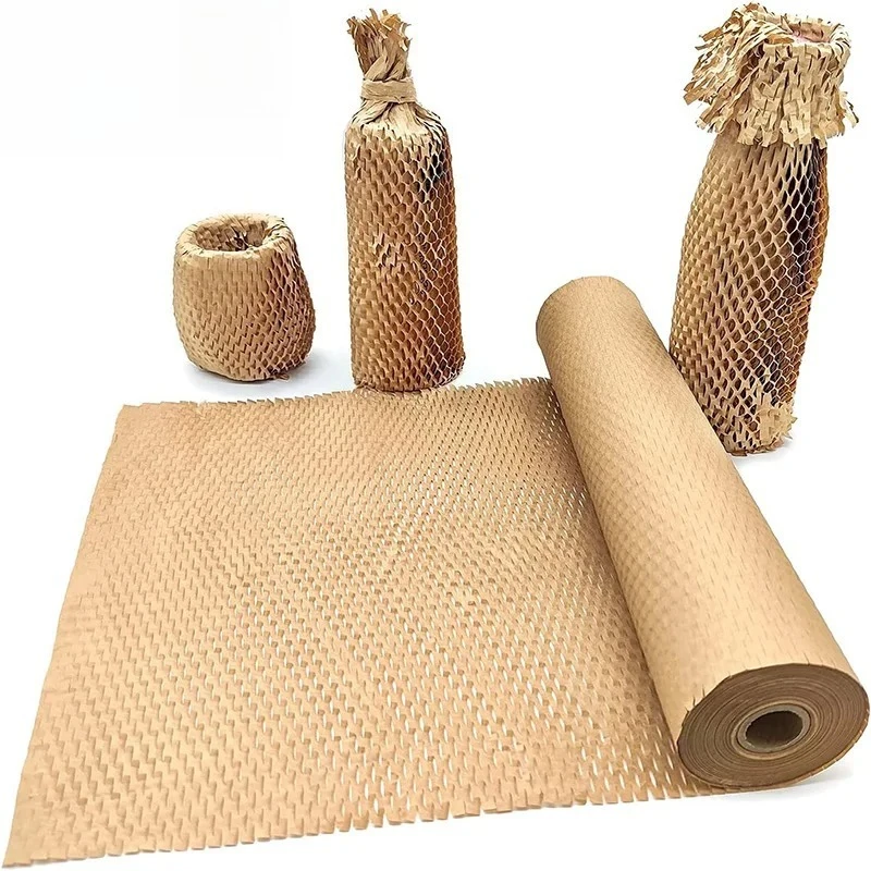 10M Honeycomb Cushioning Wrap Roll for Moving Shipping Packaging Gifts Recyclable Honeycomb Paper Supplies Bubble Paper Wrapp