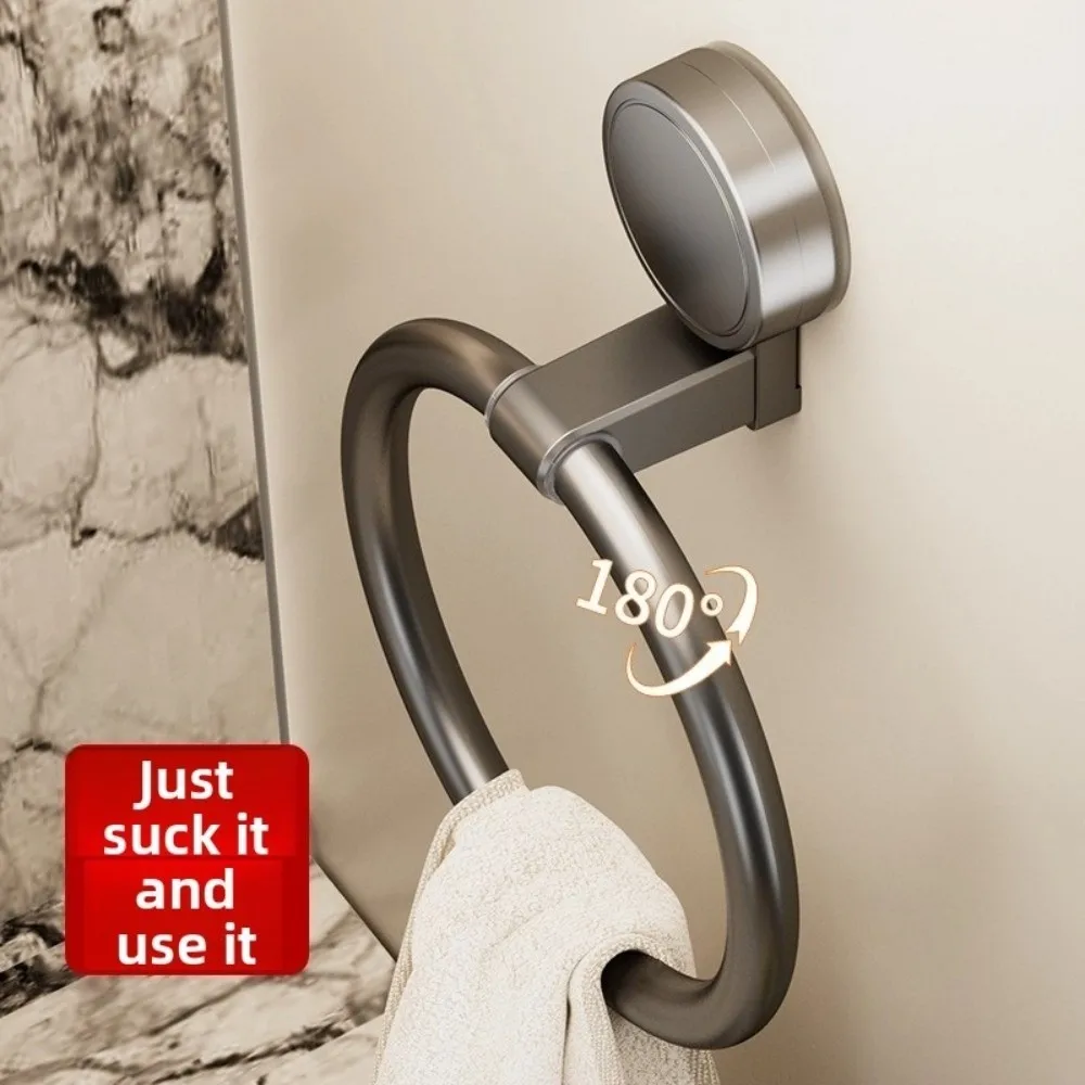 No Need To Drill Bathroom Towel Ring Wall Hanging Suction Cup Suction Cup Towel Holder Removable Kitchen Rag Rack Kitchen view 3
