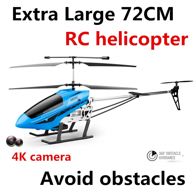 4K Camera RC Helicopter 3.5CH 72cm Extra Large Remote Control Aircraft Model Outdoor Alloy RC Drone Kids Toy