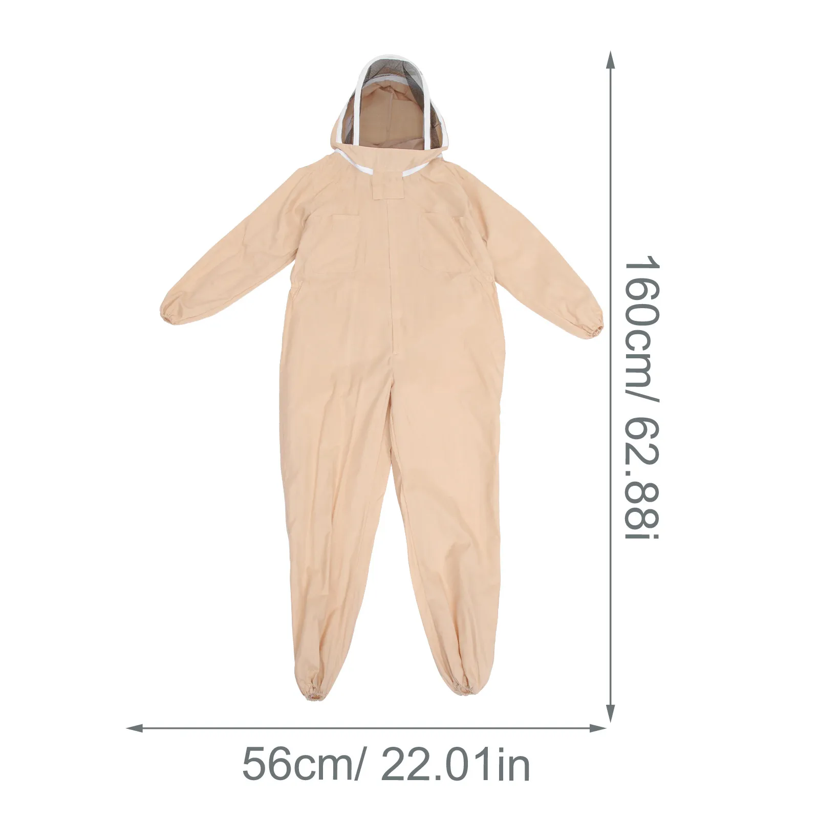 Lightweight Breathable One-Piece Beekeeping Costume with Full Coverage Veil Gloves Unisex Size Xxl Khaki Beekeeper Outfit