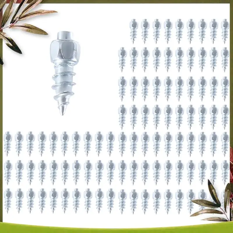 

NEW 100PCS 12Mm Tire Studs Carbide Screw Snow Spikes Anti-Slip Anti-Ice For Car/SUV/ATV/UTV Car Tire Stud