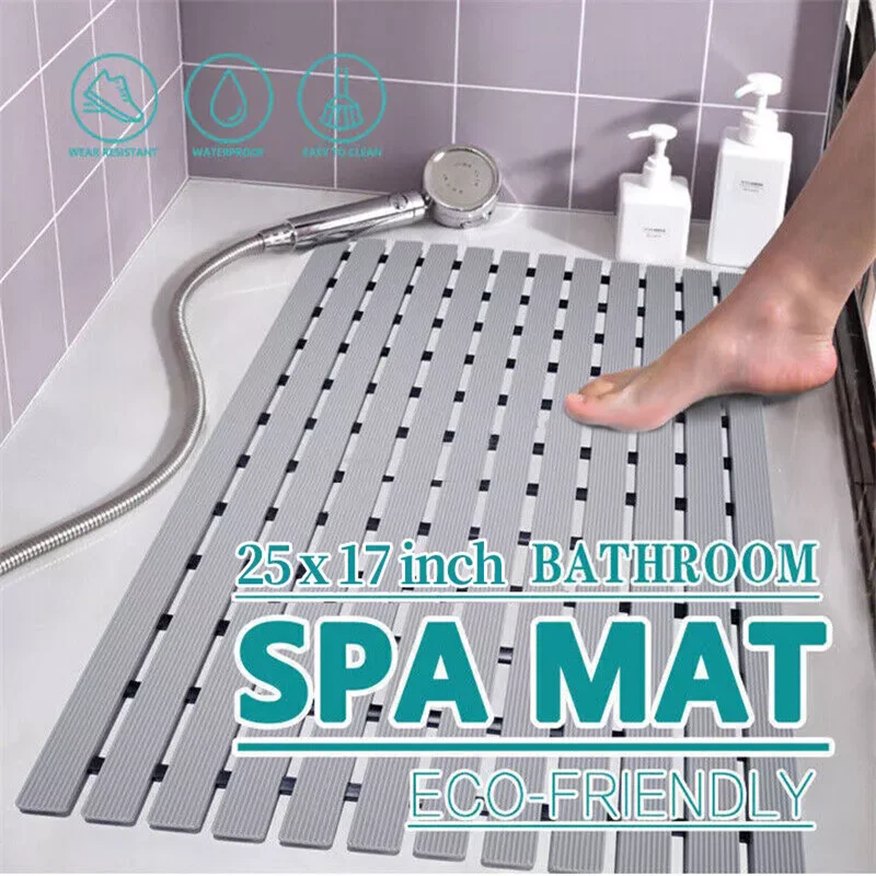 

Premium Bath Mat Tub Shower Mat Non Slip PVC Bathroom Floor Pad Anti-bacterial Anti-Slip Shower Pad Gray