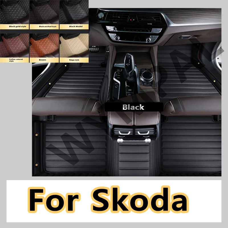 

Luxury Custom Fit Car Floor Mats For Skoda Octavia Superb Fabia Kodiaq Karoq Rapid Enyaq car accessories