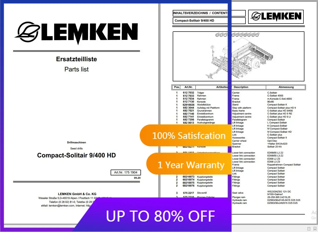 

АвтоCD Lemken Сельскохозяйственный список запчастей в формате PDF, 8,14 ГБ, обновление 2022 г.