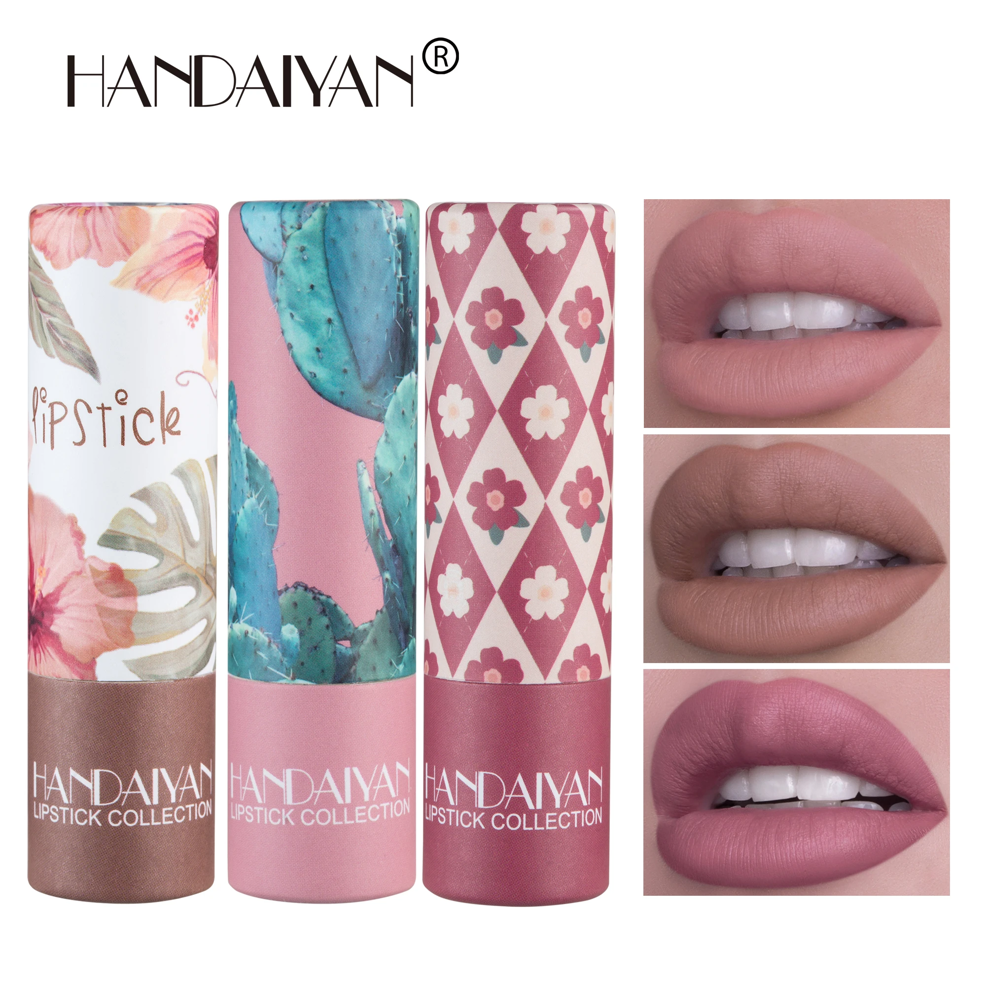 HANDAIYAN velvet texture and is not easy to fade. Naked color lipstick, matte paper tube lipstick