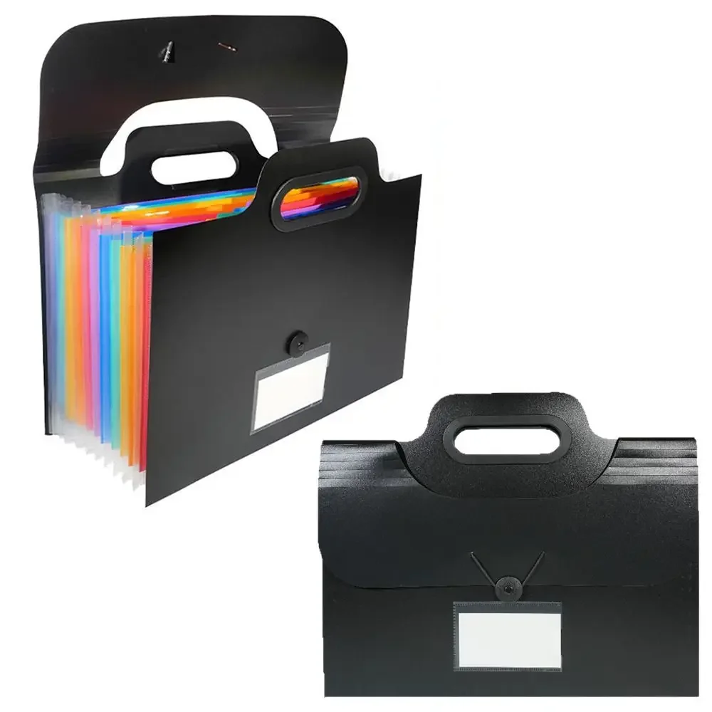 

Premium 13-Pocket Thickened Accordion Folder, Portable Document Organizer with Handle and Buckle