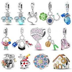 Newest Firefly Love Bow Tie Charms 925 Silver Beads Fit Original Bangle Bracelet DIY Pendants Fashion Jewelry For Women