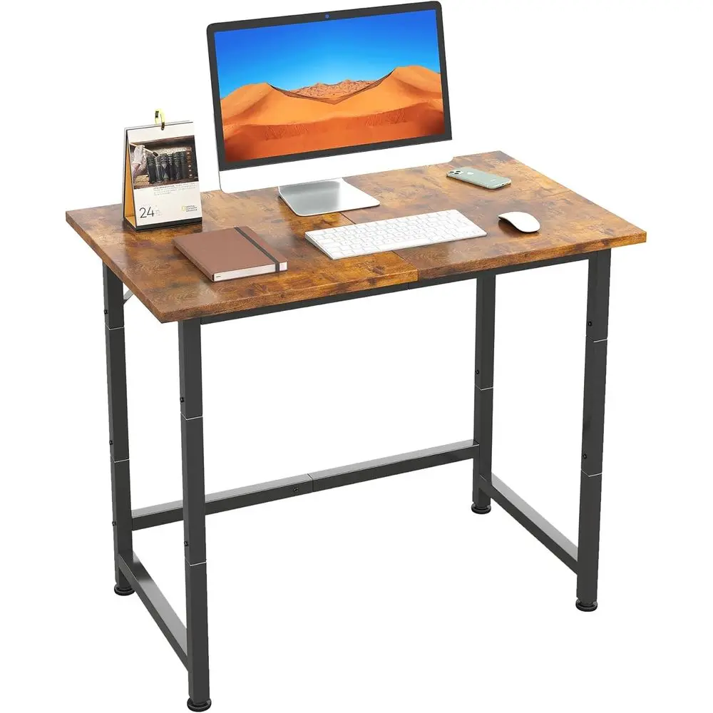 

Compact 24 Desk for Small Spaces - Ideal for Home Office, Study, Kids' Rooms - Includes Mousepad - Rustic Brown
