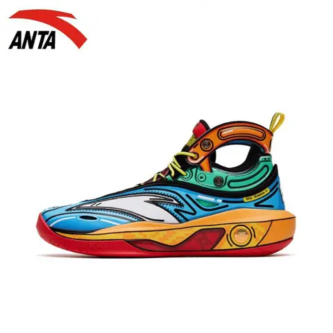 Anta KT8 Thompson 8th Generation, Two-dimensional, Shock-absorbing, Non-slip, High-top Actual Basketball Shoes Men's Blue Orange