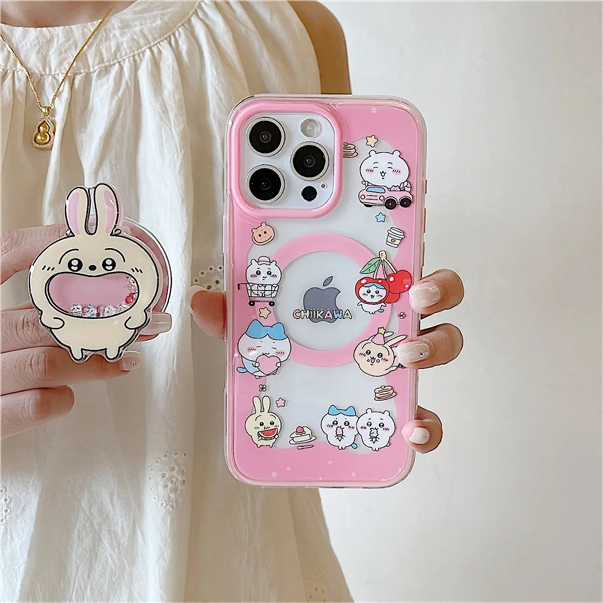 

Lovely Cartoon Animal Magnetic Phone Case For iPhone 16 Pro 15 14 Pro Max Cover with Stand For Magsafe Cases Cute Funda