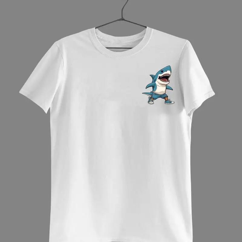 Tralalero Tralala الإيطالية Brainrot مضحك القرش أضيق الحدود شعار القطن تي شيرت الأعلى #1