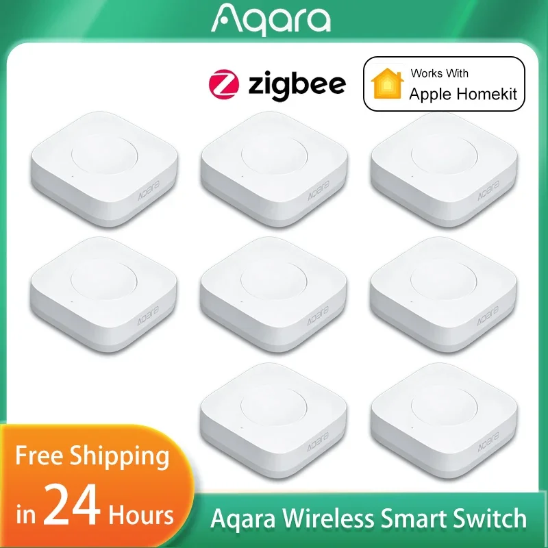 

Aqara Zigbee Sensor, беспроводной мини-переключатель, умный пульт дистанционного управления, одна кнопка управления, безопасность, работа для Mi Home APP Homekit