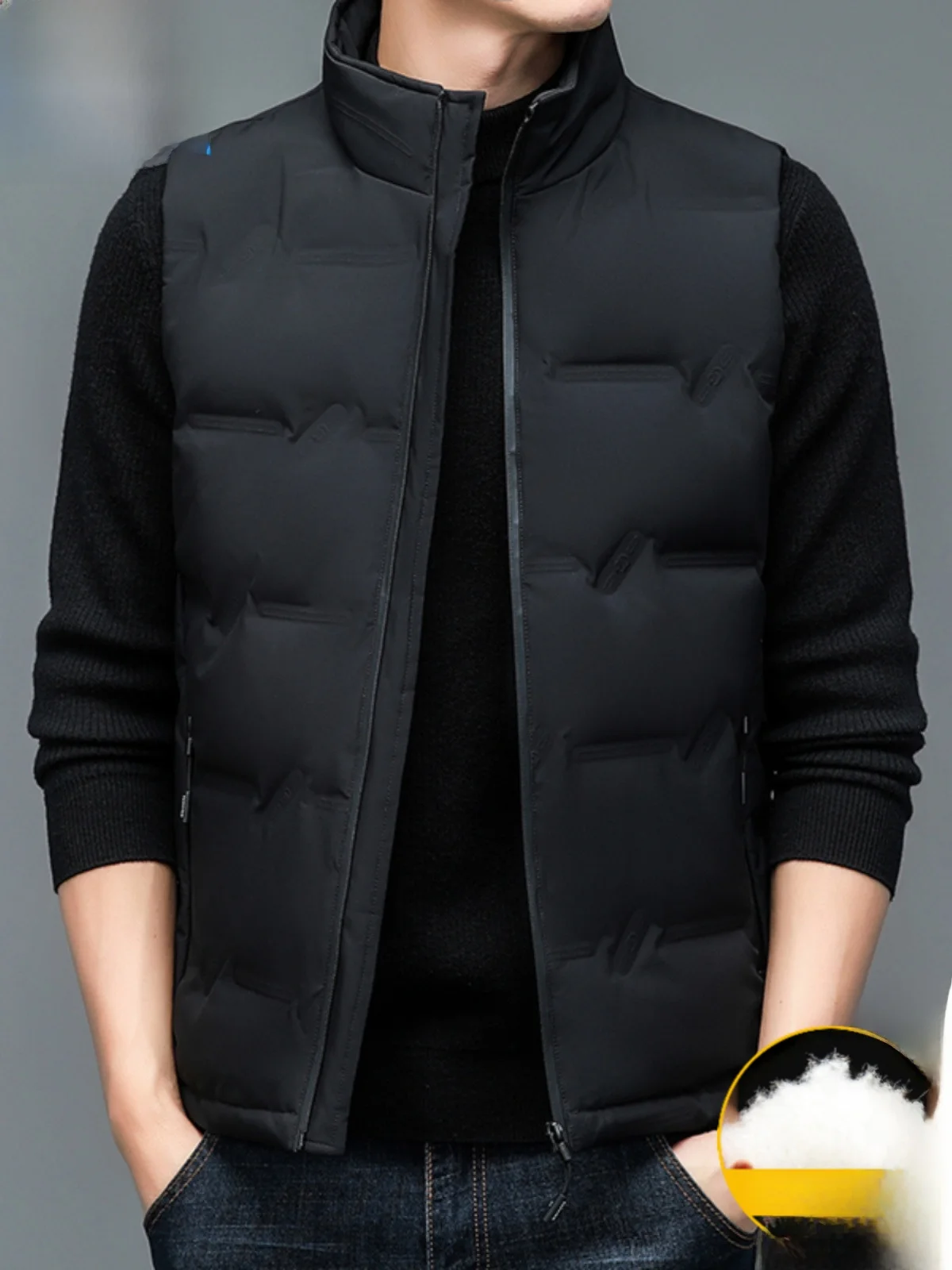 

Paul 2023 Men's Faion Slim Fit Casual Thiened Warm down Vest Winter Busin Casual Pure Color Zipper Youth ular Sle