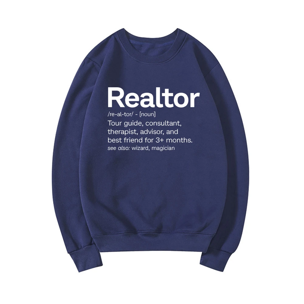 Realtor Definition Sweatshirt Funny Real Estate Hoodies Real Estate Agent Gift Unisex Sweatshirts Streetwear Women Top Pullovers
